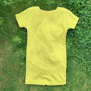 Chartreuse silk vintage 80s sheath dress 10